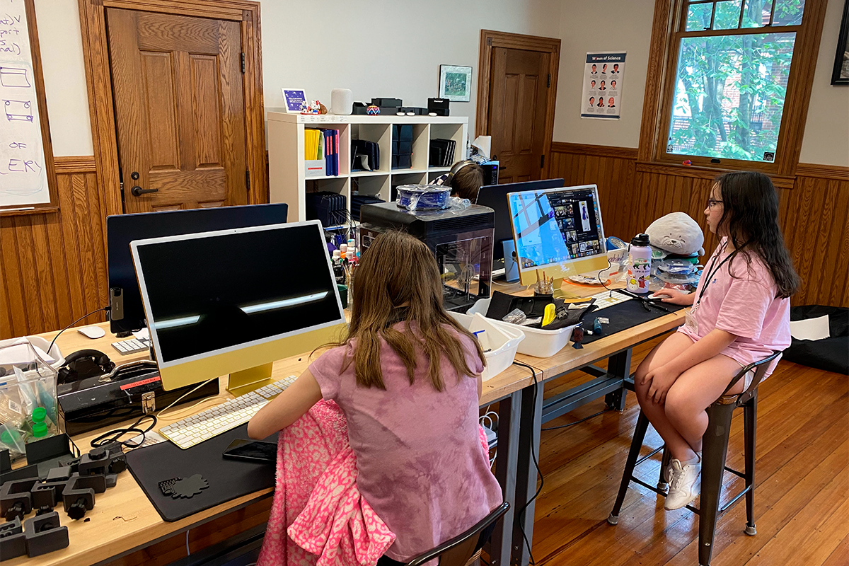 Woodward students working at computers