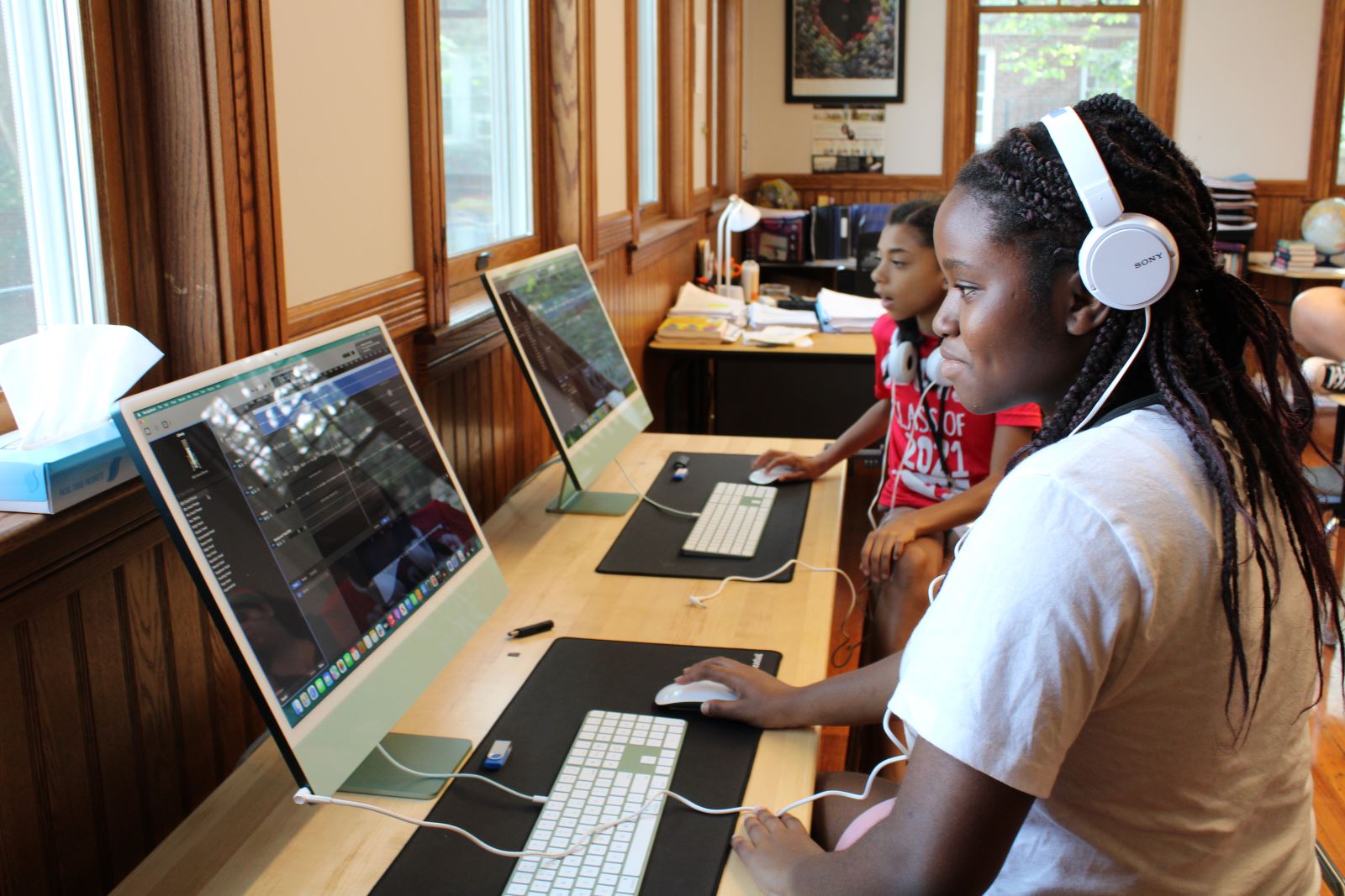 Woodward students working at computers