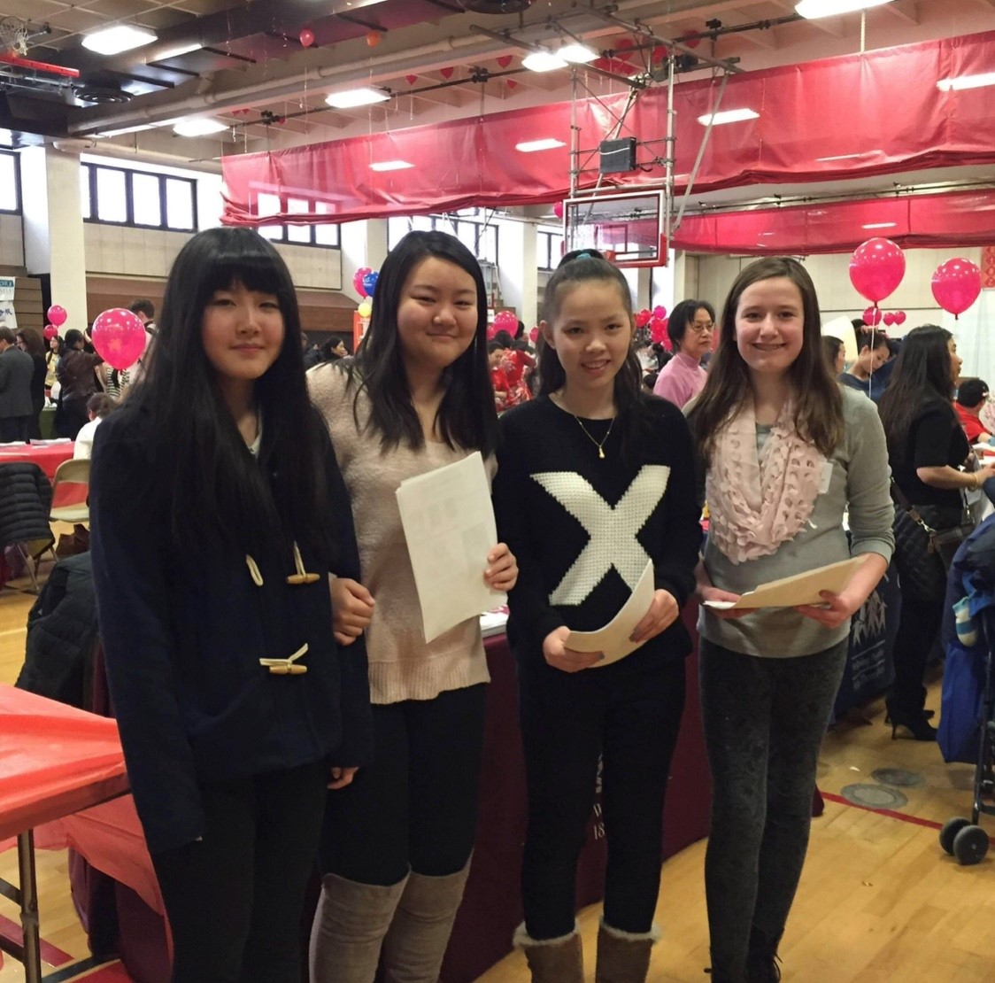 Woodward students including international students at a school event
