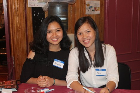 International Students at a table during a Woodward Event