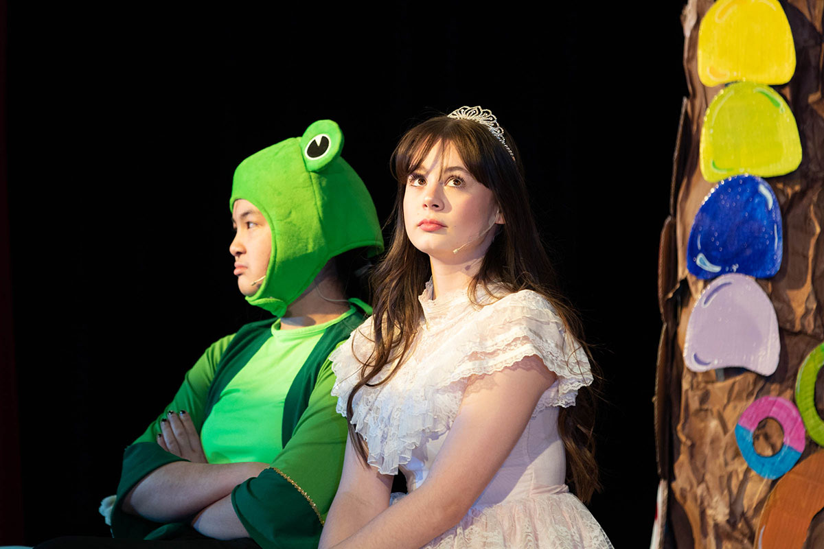 Woodward students performing as princess and frog