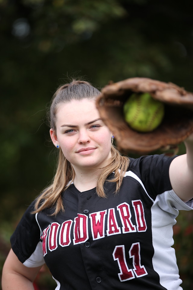 Softball player making a catch