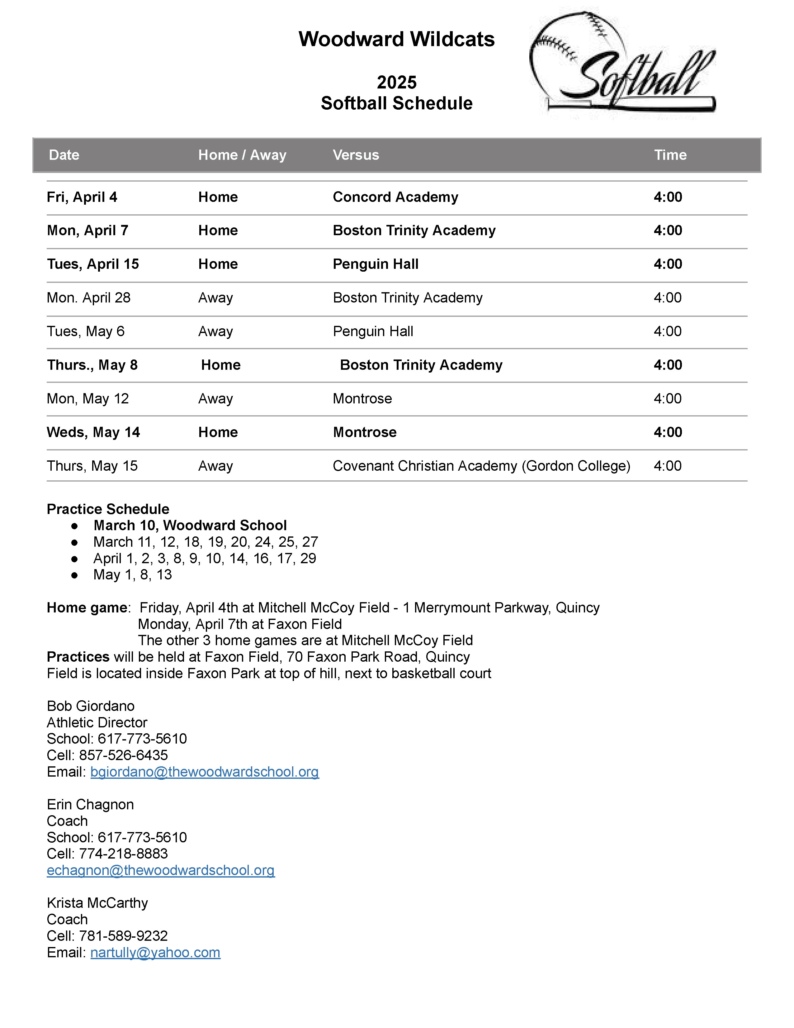 Image of 2025 Woodward Volleyball Schedule with link to pdf