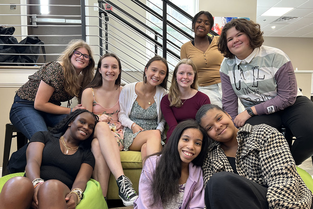 Woodward students gathered in a common area