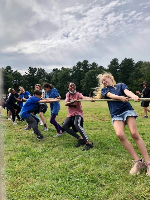 image of Woodward students playing tug of war in a club activity