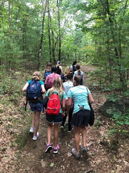 Woodward students on a hike